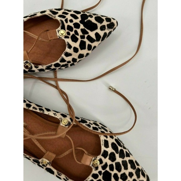 Halogen Womens Size 4.5M Owen Genuine Cheetah Calf Hair Pointy Toe Ghillie Flats - Picture 4 of 5